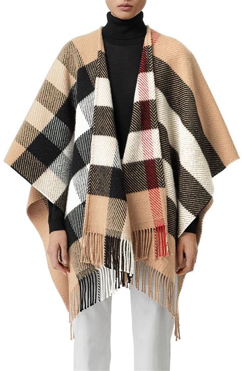 burberry cashmere cape|Burberry check cashmere scarf sale.